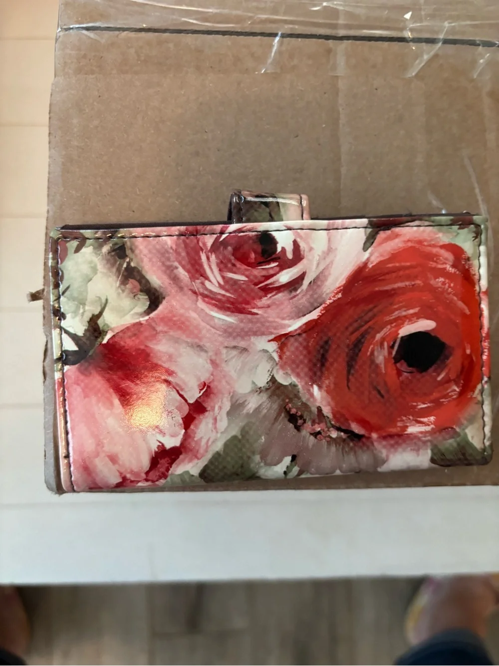 mundi Floral RFID Wallet in Pink, Green and Cream